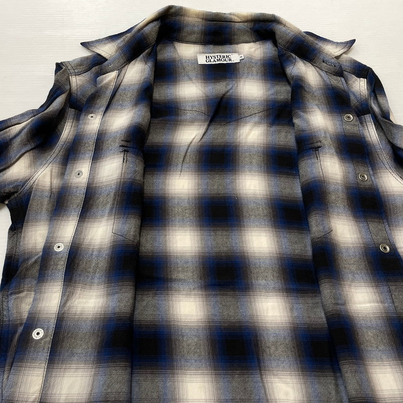 【中古品】【メンズ】 HYSTERIC GLAMOUR ヒステリックグラマー RAYON OMBRE CHECK SHIRT 4AH-2022 レーヨンオンブレチェックシャツ トップス 140-260725-ss-04-tei サイズ：M カラー：チェック 万代Net店
