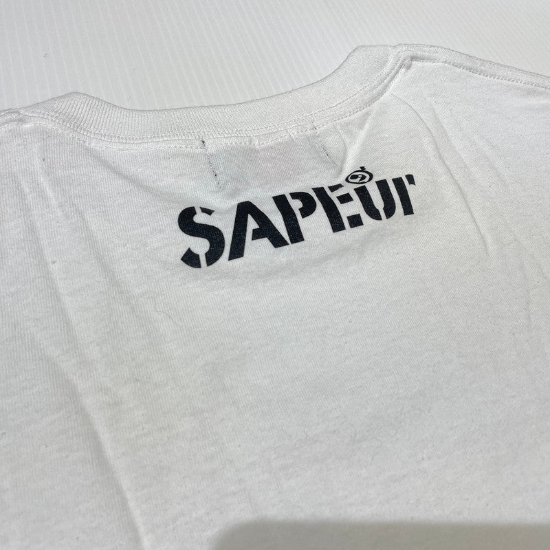 【中古品】【メンズ】 SAPEur サプール BENI HOPPE STRAWBERRY SANDWICH S/S TEE 紅ほっぺサンド ショートスリーブTシャツ 半袖トップス 142-260806-ss-03-tei サイズ：L カラー：ホワイト 万代Net店