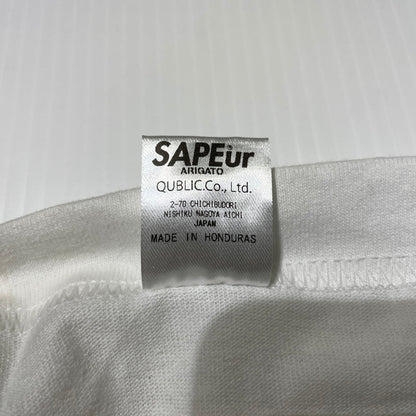 【中古品】【メンズ】 SAPEur サプール BENI HOPPE STRAWBERRY SANDWICH S/S TEE 紅ほっぺサンド ショートスリーブTシャツ 半袖トップス 142-260806-ss-03-tei サイズ：L カラー：ホワイト 万代Net店