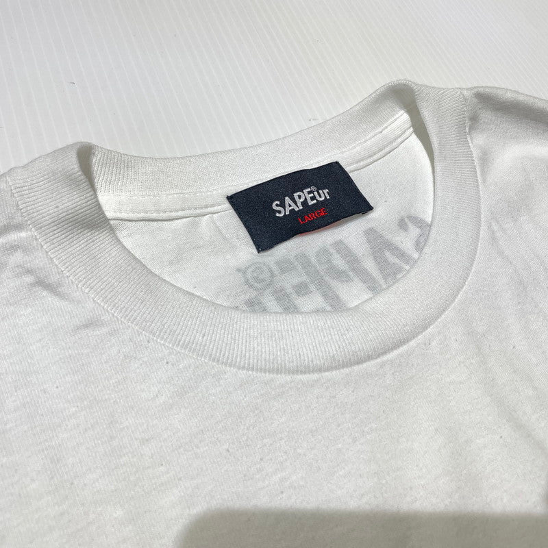 【中古品】【メンズ】 SAPEur サプール BENI HOPPE STRAWBERRY SANDWICH S/S TEE 紅ほっぺサンド ショートスリーブTシャツ 半袖トップス 142-260806-ss-03-tei サイズ：L カラー：ホワイト 万代Net店