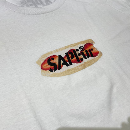 【中古品】【メンズ】 SAPEur サプール BENI HOPPE STRAWBERRY SANDWICH S/S TEE 紅ほっぺサンド ショートスリーブTシャツ 半袖トップス 142-260806-ss-03-tei サイズ：L カラー：ホワイト 万代Net店