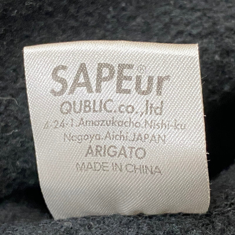 【中古品】【メンズ】 SAPEUR サプール CAMOUFLAGE LOGO FOODIE 迷彩 ロゴ フーディー 長袖 トップス プルオーバーパーカー 142-260724-sa-20-tei サイズ：M カラー：ブラック 万代Net店