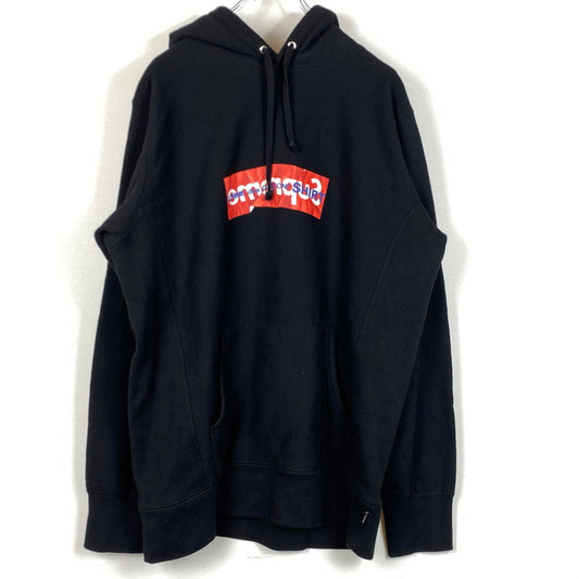 【中古品】【メンズ】 SUPREME シュプリーム × COMME DES GARCONS コムデ ギャルソン 別注コラボ 17SS BOX LOGO HOODED SWEAT 2017年春夏 ボックス ロゴ フーディー トップス プルオーバーパーカー 149-260724-sa-18-tei サイズ：M カラー：ブラック 万代Net店