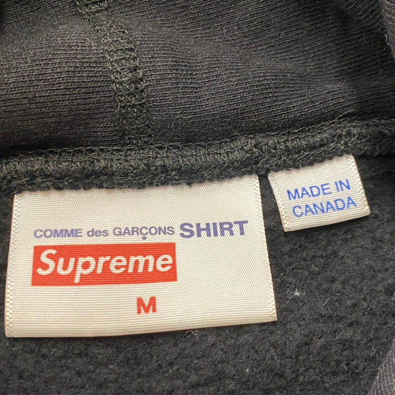 【中古品】【メンズ】 SUPREME シュプリーム × COMME DES GARCONS コムデ ギャルソン 別注コラボ 17SS BOX LOGO HOODED SWEAT 2017年春夏 ボックス ロゴ フーディー トップス プルオーバーパーカー 149-260724-sa-18-tei サイズ：M カラー：ブラック 万代Net店