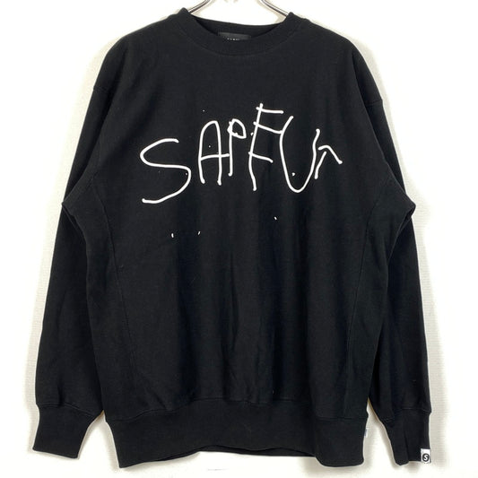 【中古品】【メンズ】 SAPEUR サプール SWEAT スウェット 長袖 トップス トレーナー 142-260724-sa-16-tei サイズ：L カラー：ブラック 万代Net店