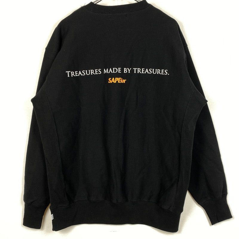 【中古品】【メンズ】 SAPEUR サプール SWEAT スウェット 長袖 トップス トレーナー 142-260724-sa-16-tei サイズ：L カラー：ブラック 万代Net店