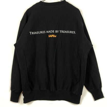 【中古品】【メンズ】 SAPEUR サプール SWEAT スウェット 長袖 トップス トレーナー 142-260724-sa-16-tei サイズ：L カラー：ブラック 万代Net店