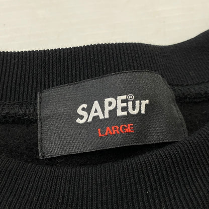 【中古品】【メンズ】 SAPEUR サプール SWEAT スウェット 長袖 トップス トレーナー 142-260724-sa-16-tei サイズ：L カラー：ブラック 万代Net店
