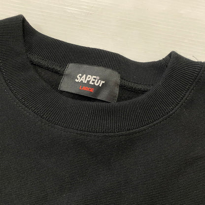 【中古品】【メンズ】 SAPEUR サプール SWEAT スウェット 長袖 トップス トレーナー 142-260724-sa-16-tei サイズ：L カラー：ブラック 万代Net店