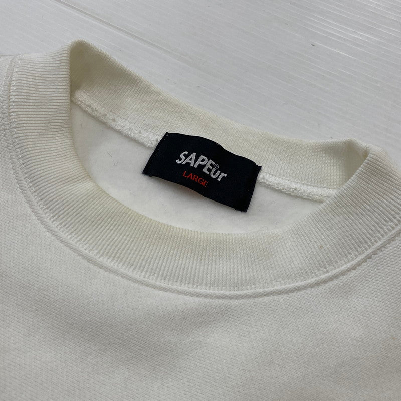 【現状渡し品】【メンズ】 SAPEUR サプール CONFIDENTIAL SWEAT コンフィデンシャル スウェット 長袖 トップス トレーナー 142-260724-sa-15-tei サイズ：L カラー：ホワイト 万代Net店