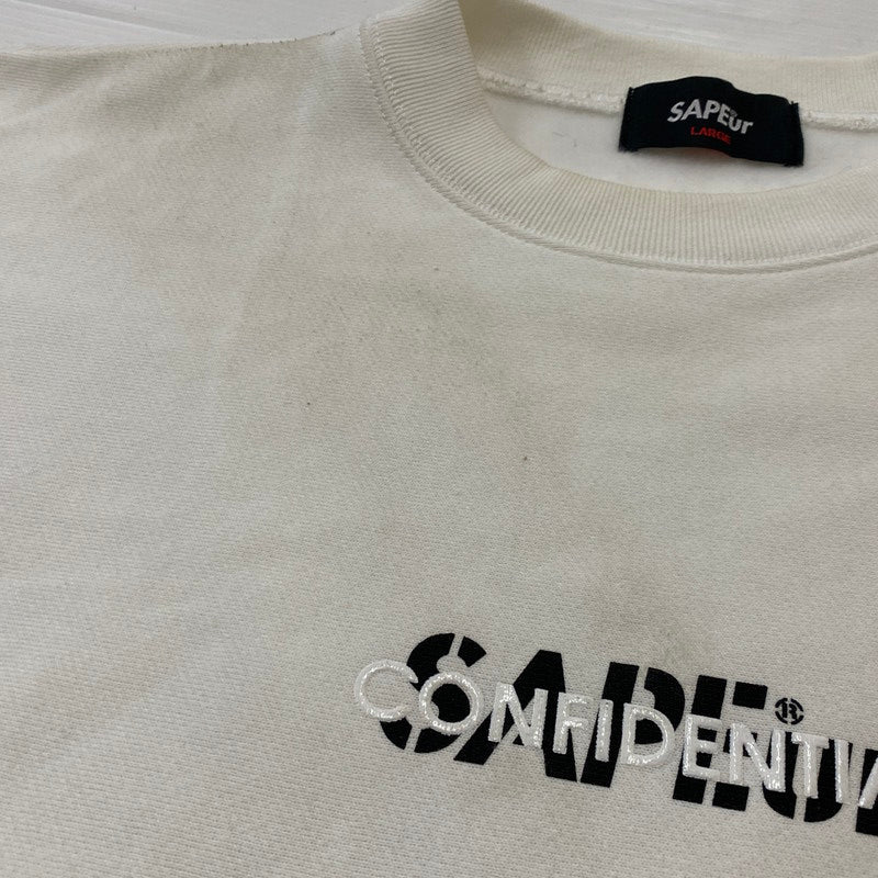 【現状渡し品】【メンズ】 SAPEUR サプール CONFIDENTIAL SWEAT コンフィデンシャル スウェット 長袖 トップス トレーナー 142-260724-sa-15-tei サイズ：L カラー：ホワイト 万代Net店