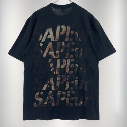 【中古品】【メンズ】 SAPEur サプール LOGO PRINT S/S TEE ロゴプリント ショートスリーブTシャツ 半袖トップス 142-260806-ss-02-tei サイズ：L　※タグ付き カラー：ブラック 万代Net店