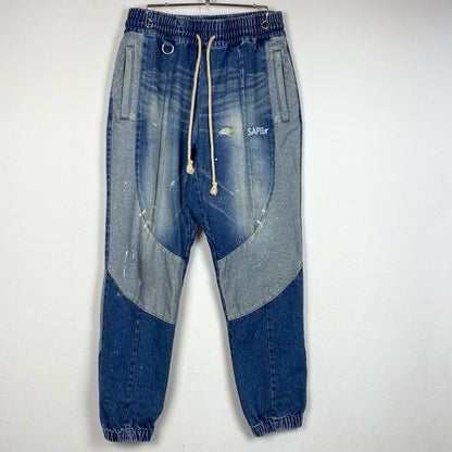 【現状渡し品】【メンズ】 SAPEUR サプール VINTAGE DENIM TRACK PANTS ヴィンテージ デニム トラック パンツ ボトムス ジーンズ 153-260724-sa-05-tei サイズ：L カラー：インディゴ 万代Net店