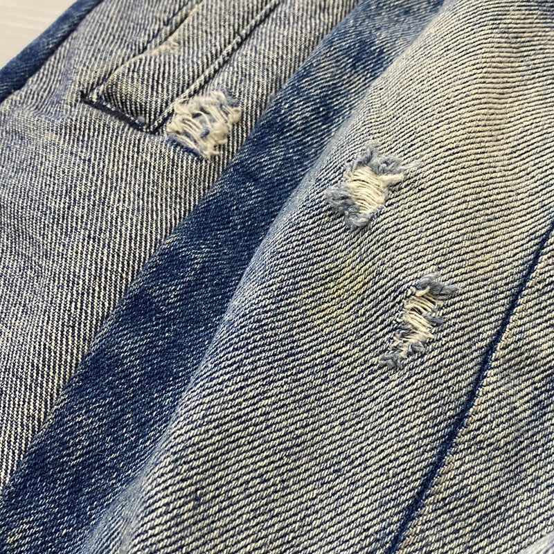 【現状渡し品】【メンズ】 SAPEUR サプール VINTAGE DENIM TRACK PANTS ヴィンテージ デニム トラック パンツ ボトムス ジーンズ 153-260724-sa-05-tei サイズ：L カラー：インディゴ 万代Net店