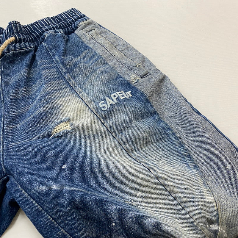 【現状渡し品】【メンズ】 SAPEUR サプール VINTAGE DENIM TRACK PANTS ヴィンテージ デニム トラック パンツ ボトムス ジーンズ 153-260724-sa-05-tei サイズ：L カラー：インディゴ 万代Net店