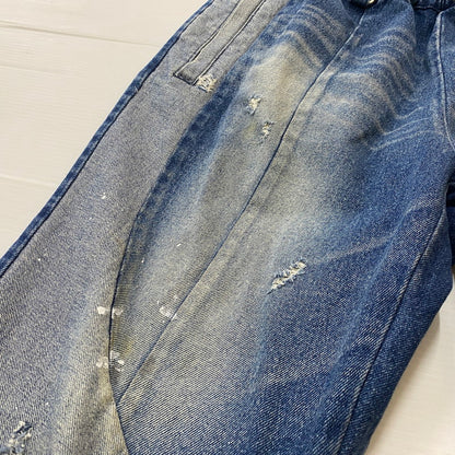【現状渡し品】【メンズ】 SAPEUR サプール VINTAGE DENIM TRACK PANTS ヴィンテージ デニム トラック パンツ ボトムス ジーンズ 153-260724-sa-05-tei サイズ：L カラー：インディゴ 万代Net店