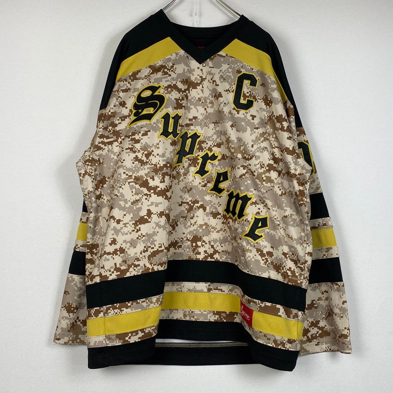 【中古品】【メンズ】 SUPREME シュプリーム 25FW FIRE&ICE HOCKEY JERSEY 2025年秋冬 ファイヤーアンドアイス ホッケー ジャージ 長袖 トップス 149-260724-sa-17-tei サイズ：L カラー：カモ柄 万代Net店