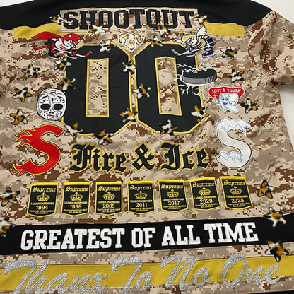 【中古品】【メンズ】 SUPREME シュプリーム 25FW FIRE&ICE HOCKEY JERSEY 2025年秋冬 ファイヤーアンドアイス ホッケー ジャージ 長袖 トップス 149-260724-sa-17-tei サイズ：L カラー：カモ柄 万代Net店
