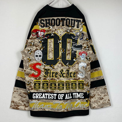 【中古品】【メンズ】 SUPREME シュプリーム 25FW FIRE&ICE HOCKEY JERSEY 2025年秋冬 ファイヤーアンドアイス ホッケー ジャージ 長袖 トップス 149-260724-sa-17-tei サイズ：L カラー：カモ柄 万代Net店