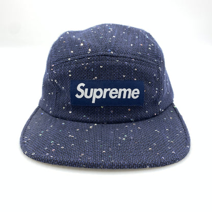 【中古品】【メンズ】 Supreme シュプリーム 16AW SEQUINS CAMP CAP シークイン キャンプキャップ 帽子 スパンコール 149-260723-ko-11-tei カラー：ネイビー 万代Net店