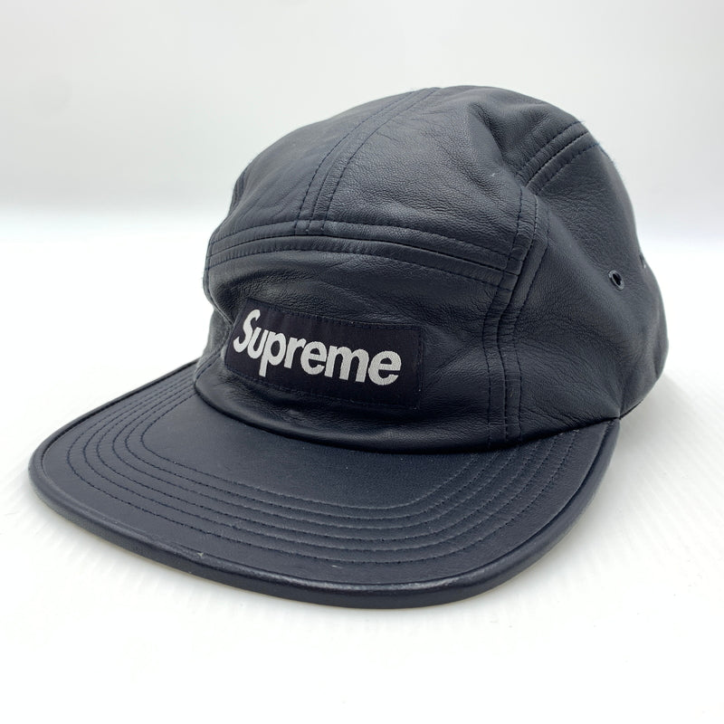 【中古品】【メンズ】 Supreme シュプリーム LEATHER CAMP CAP レザー キャンプキャップ 帽子 149-260723-ko-12-tei カラー：ネイビー 万代Net店
