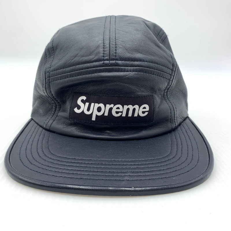 【中古品】【メンズ】 Supreme シュプリーム LEATHER CAMP CAP レザー キャンプキャップ 帽子 149-260723-ko-12-tei カラー：ネイビー 万代Net店