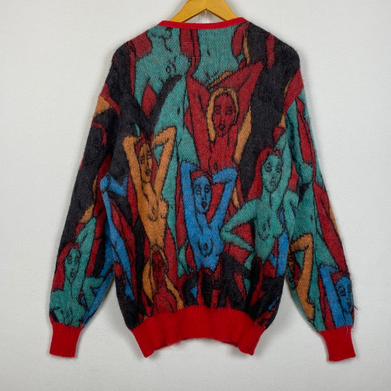 【中古品】【メンズ】 WACKO MARIA ワコ マリア YULA MOHAIR KNIT JACQUARD CARDIGAN 22FW-WMK-KN09 百女図 ユラ モヘア ニット ジャガード カーディガン 長袖 トップス 140-260724-sa-09-tei サイズ：M カラー：総柄 万代Net店