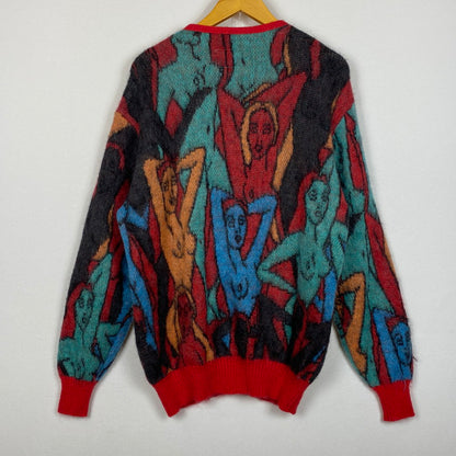 【中古品】【メンズ】 WACKO MARIA ワコ マリア YULA MOHAIR KNIT JACQUARD CARDIGAN 22FW-WMK-KN09 百女図 ユラ モヘア ニット ジャガード カーディガン 長袖 トップス 140-260724-sa-09-tei サイズ：M カラー：総柄 万代Net店