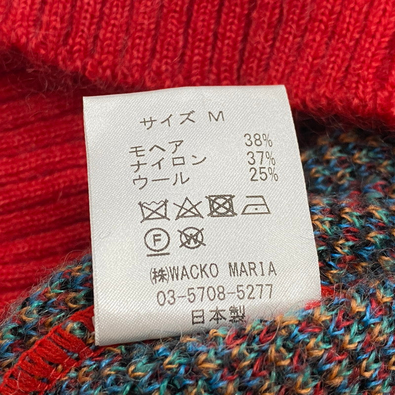 【中古品】【メンズ】 WACKO MARIA ワコ マリア YULA MOHAIR KNIT JACQUARD CARDIGAN 22FW-WMK-KN09 百女図 ユラ モヘア ニット ジャガード カーディガン 長袖 トップス 140-260724-sa-09-tei サイズ：M カラー：総柄 万代Net店