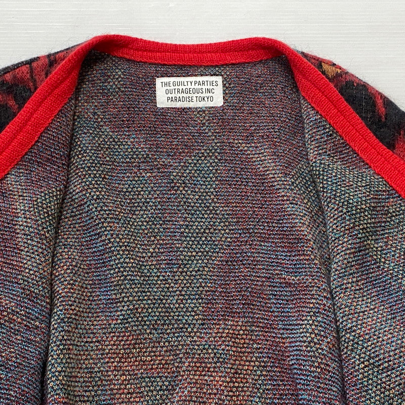 【中古品】【メンズ】 WACKO MARIA ワコ マリア YULA MOHAIR KNIT JACQUARD CARDIGAN 22FW-WMK-KN09 百女図 ユラ モヘア ニット ジャガード カーディガン 長袖 トップス 140-260724-sa-09-tei サイズ：M カラー：総柄 万代Net店