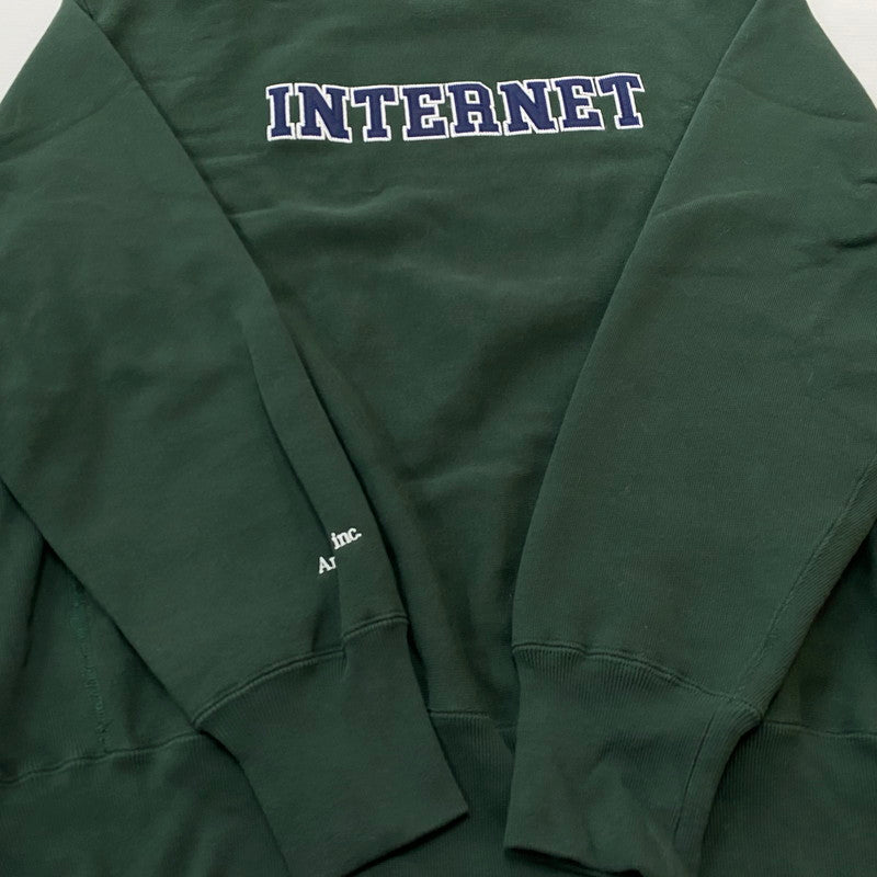 【中古品】【メンズ】 MERCEDES ANCHOR INC. アンカーインク × CHAMPION チャンピオン REVERSE WEAVE SWEAT "INTERNET" リバース ウェーブ スウェット インターネット 長袖 トップス トレーナー 140-260724-sa-12-tei サイズ：L カラー：グリーン 万代Net店