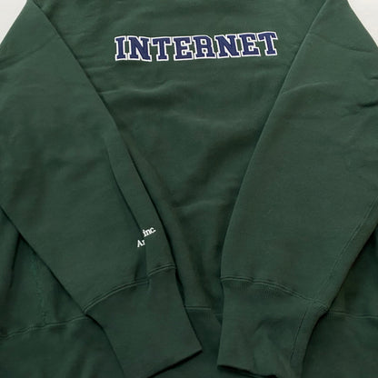 【中古品】【メンズ】 MERCEDES ANCHOR INC. アンカーインク × CHAMPION チャンピオン REVERSE WEAVE SWEAT "INTERNET" リバース ウェーブ スウェット インターネット 長袖 トップス トレーナー 140-260724-sa-12-tei サイズ：L カラー：グリーン 万代Net店