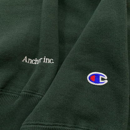【中古品】【メンズ】 MERCEDES ANCHOR INC. アンカーインク × CHAMPION チャンピオン REVERSE WEAVE SWEAT "INTERNET" リバース ウェーブ スウェット インターネット 長袖 トップス トレーナー 140-260724-sa-12-tei サイズ：L カラー：グリーン 万代Net店