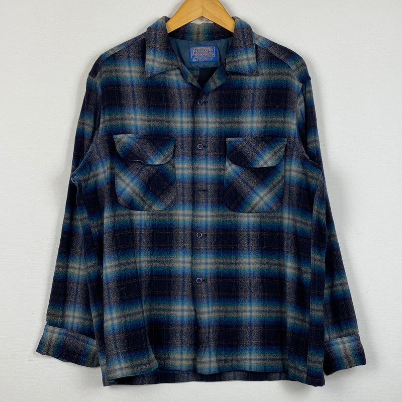 【現状渡し品】【メンズ】 PENDLETON ペンドルトン 70’s VINTAGE WOOL BOARD SHIRT 70年代 ヴィンテージ ウール ボワード シャツ 長袖 トップス 145-260724-sa-10-tei サイズ：L カラー：チェック 万代Net店
