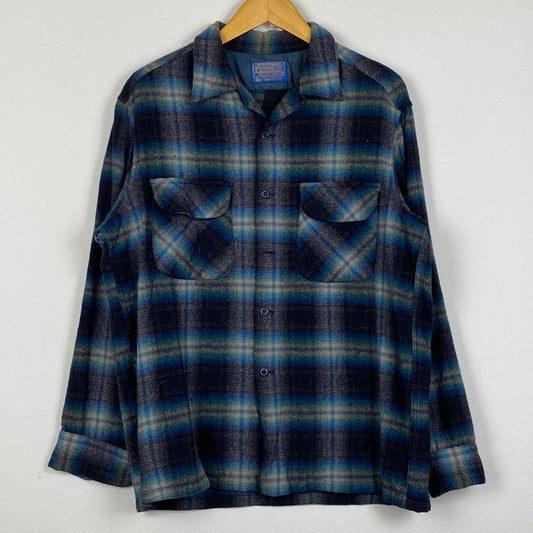 【現状渡し品】【メンズ】 PENDLETON ペンドルトン 70’s VINTAGE WOOL BOARD SHIRT 70年代 ヴィンテージ ウール ボワード シャツ 長袖 トップス 145-260724-sa-10-tei サイズ：L カラー：チェック 万代Net店