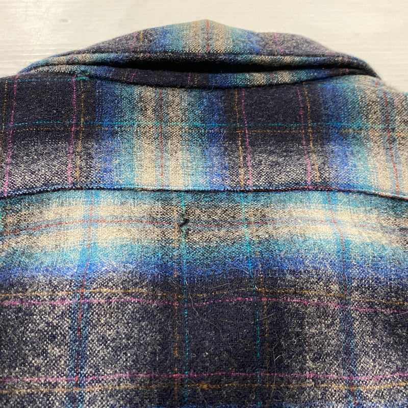 【現状渡し品】【メンズ】 PENDLETON ペンドルトン 70’s VINTAGE WOOL BOARD SHIRT 70年代 ヴィンテージ ウール ボワード シャツ 長袖 トップス 145-260724-sa-10-tei サイズ：L カラー：チェック 万代Net店