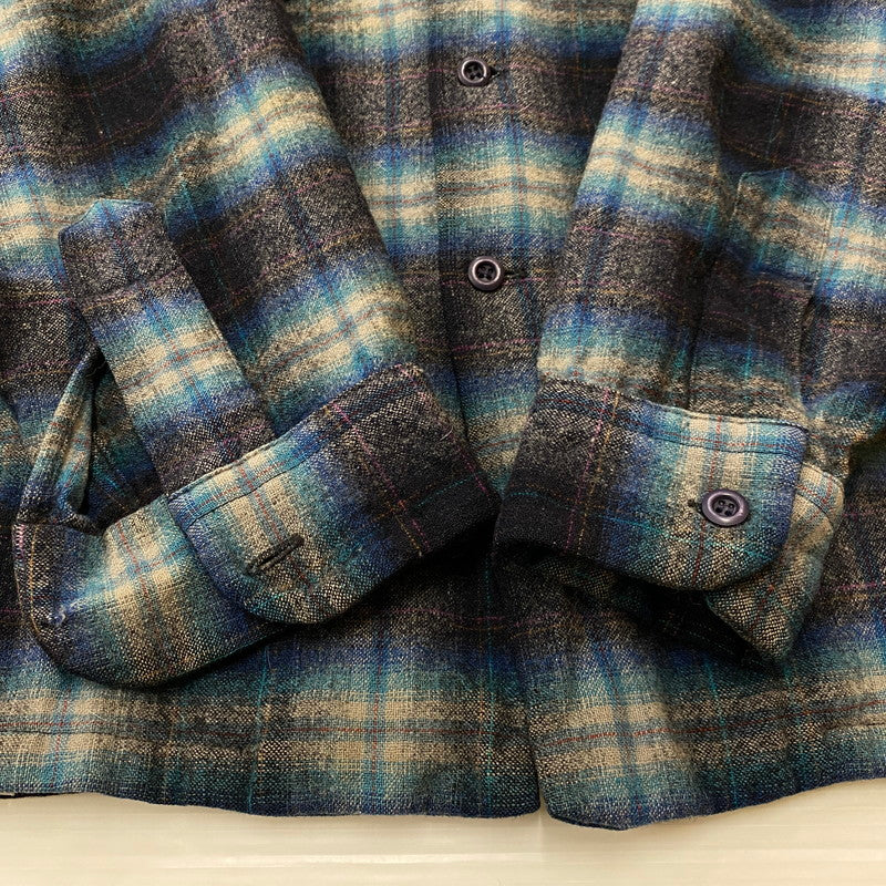 【現状渡し品】【メンズ】 PENDLETON ペンドルトン 70’s VINTAGE WOOL BOARD SHIRT 70年代 ヴィンテージ ウール ボワード シャツ 長袖 トップス 145-260724-sa-10-tei サイズ：L カラー：チェック 万代Net店
