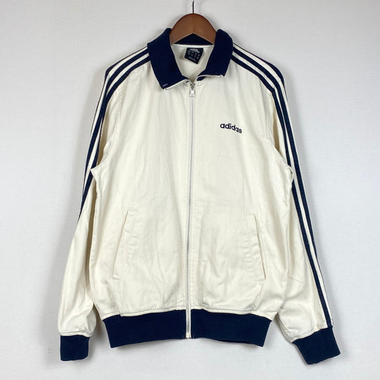 【中古品】【メンズ】 ADIDAS アディダス 00’s 3 STRIPE CANVAS TRACK JACKET 2000年代 スリー ストライプ キャンバス トラック ジャケット トップス ジャージ 148-260724-sa-08-tei サイズ：M カラー：ホワイトネイビー 万代Net店