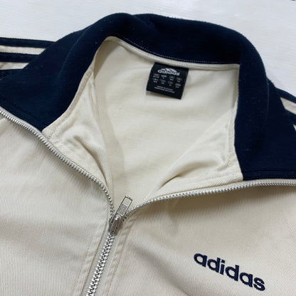 【中古品】【メンズ】 ADIDAS アディダス 00’s 3 STRIPE CANVAS TRACK JACKET 2000年代 スリー ストライプ キャンバス トラック ジャケット トップス ジャージ 148-260724-sa-08-tei サイズ：M カラー：ホワイトネイビー 万代Net店