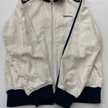 【中古品】【メンズ】 ADIDAS アディダス 00’s 3 STRIPE CANVAS TRACK JACKET 2000年代 スリー ストライプ キャンバス トラック ジャケット トップス ジャージ 148-260724-sa-08-tei サイズ：M カラー：ホワイトネイビー 万代Net店