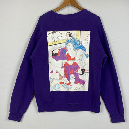 【中古品】【メンズ】 WACKO MARIA ワコ マリア SHUNGA CREW SWEAT SHIRT 春画 クルー スウェット 長袖 トップス トレーナー 140-260724-sa-14-tei サイズ：L カラー：パープル 万代Net店
