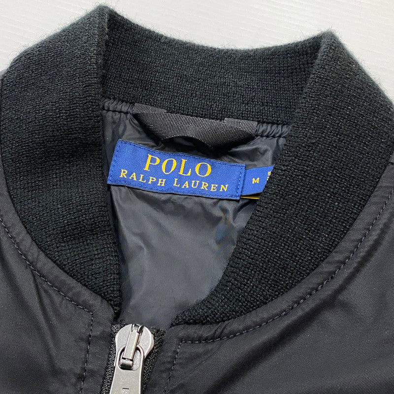 【中古品】【メンズ】 POLO RALPH LAUREN ポロ ラルフ ローレン NYLON BOMBER JACKET ナイロン ボマー ジャケット アウター 145-260724-sa-23-tei サイズ：M カラー：ブラック 万代Net店