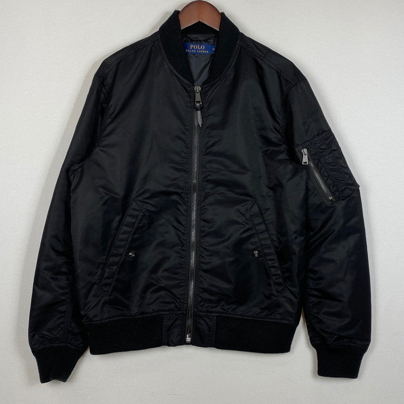 【中古品】【メンズ】 POLO RALPH LAUREN ポロ ラルフ ローレン NYLON BOMBER JACKET ナイロン ボマー ジャケット アウター 145-260724-sa-23-tei サイズ：M カラー：ブラック 万代Net店
