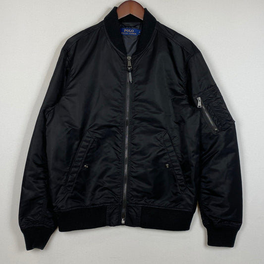 【中古品】【メンズ】 POLO RALPH LAUREN ポロ ラルフ ローレン NYLON BOMBER JACKET ナイロン ボマー ジャケット アウター 145-260724-sa-23-tei サイズ：M カラー：ブラック 万代Net店