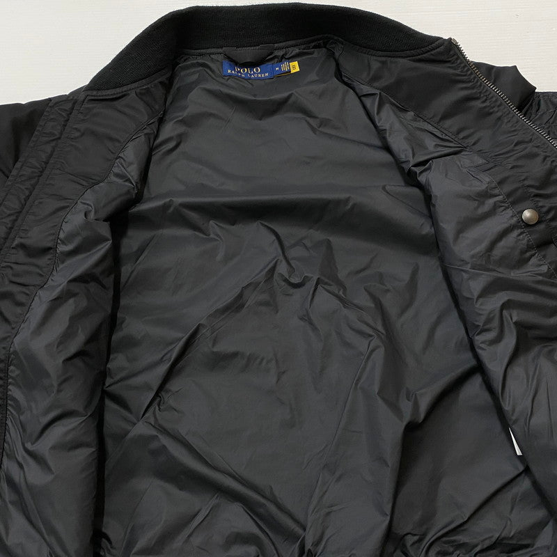 【中古品】【メンズ】 POLO RALPH LAUREN ポロ ラルフ ローレン NYLON BOMBER JACKET ナイロン ボマー ジャケット アウター 145-260724-sa-23-tei サイズ：M カラー：ブラック 万代Net店