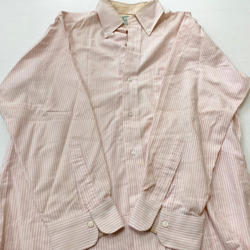 【現状渡し品】【メンズ】 BROOKS BROTHERS ブルック ブラザーズ 70's VINTAGE STRIPE L/S SHIRT 70年代 ヴィンテージ ストライプ ロングスリーブ シャツ 長袖 トップス 145-260724-sa-21-tei サイズ：46069 カラー：ピンク 万代Net店