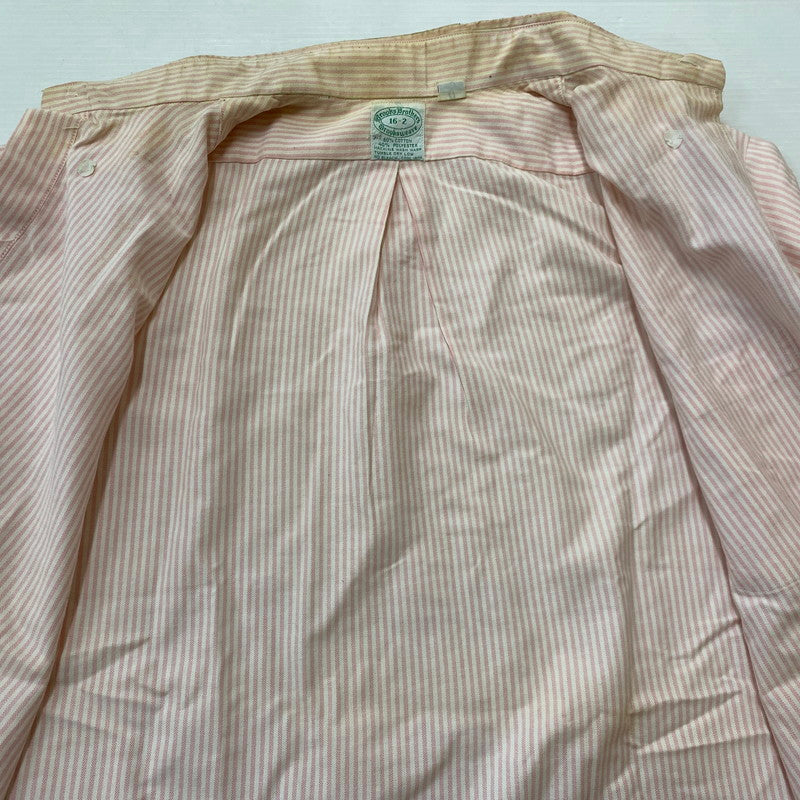 【現状渡し品】【メンズ】 BROOKS BROTHERS ブルック ブラザーズ 70's VINTAGE STRIPE L/S SHIRT 70年代 ヴィンテージ ストライプ ロングスリーブ シャツ 長袖 トップス 145-260724-sa-21-tei サイズ：46069 カラー：ピンク 万代Net店