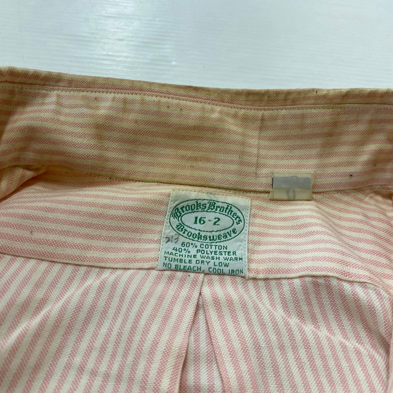 【現状渡し品】【メンズ】 BROOKS BROTHERS ブルック ブラザーズ 70's VINTAGE STRIPE L/S SHIRT 70年代 ヴィンテージ ストライプ ロングスリーブ シャツ 長袖 トップス 145-260724-sa-21-tei サイズ：46069 カラー：ピンク 万代Net店