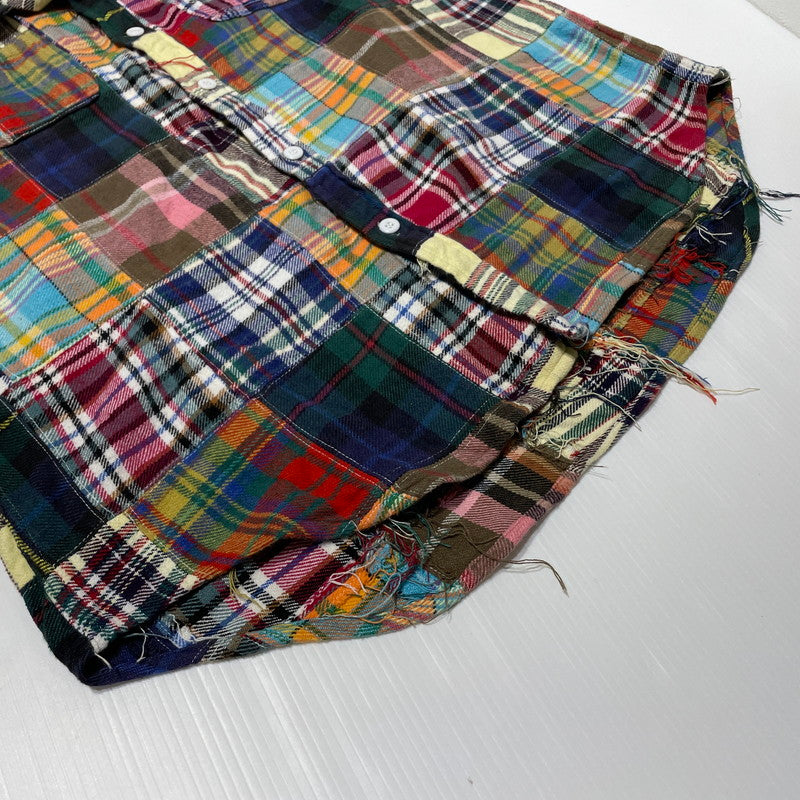 【中古品】【メンズ】 BEAMS ビームス PATCHWORK L/S SHIRT MADE IN INDIA パッチワーク ロングスリーブシャツ トップス インド製 147-260730-ss-07-tei サイズ：L カラー：マルチ 万代Net店