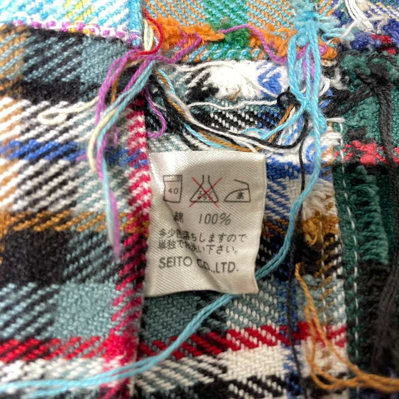 【中古品】【メンズ】 BEAMS ビームス PATCHWORK L/S SHIRT MADE IN INDIA パッチワーク ロングスリーブシャツ トップス インド製 147-260730-ss-07-tei サイズ：L カラー：マルチ 万代Net店
